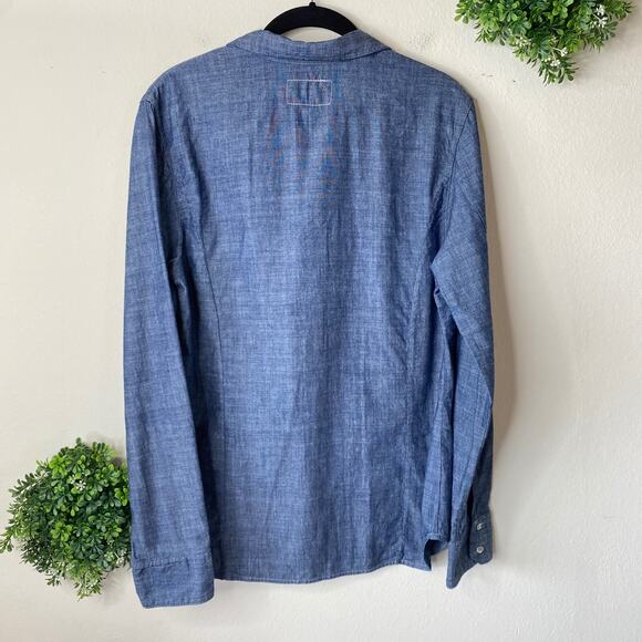 Rag & Bone blue chambray button down shirt size small - Picture 2 of 6
